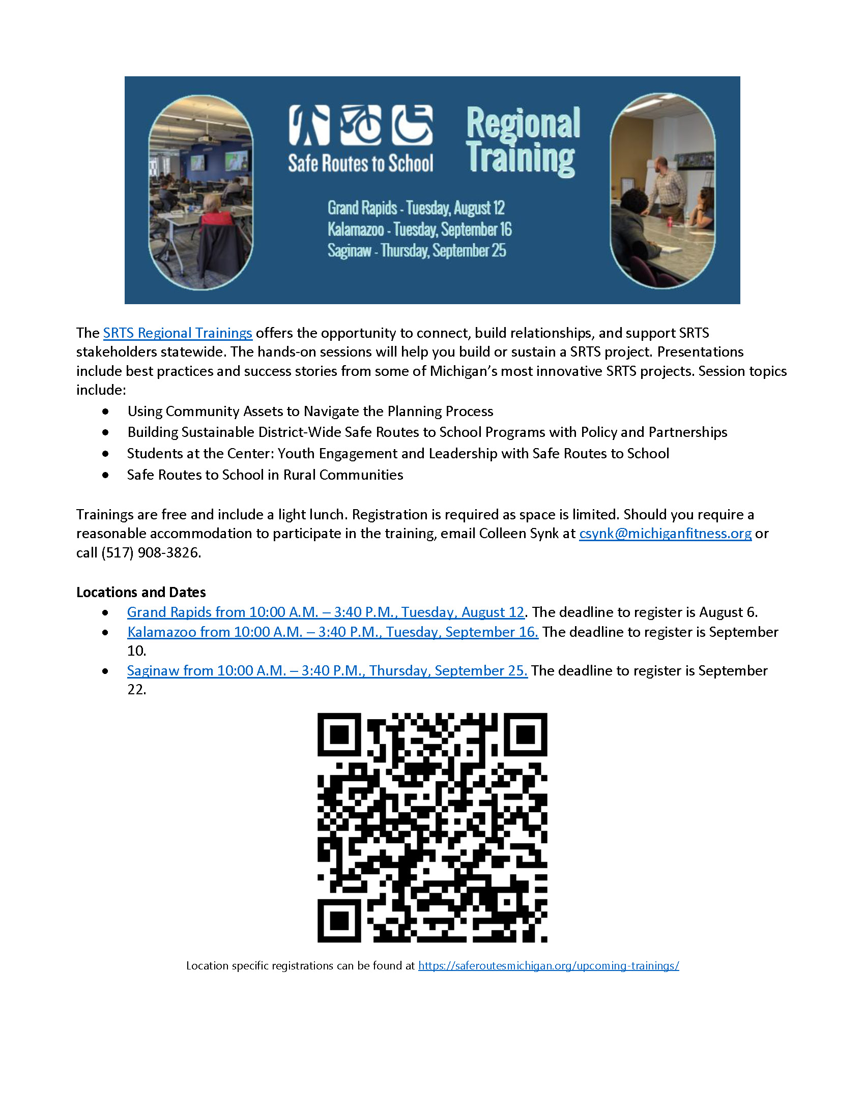 2025 Regional Training Promotion Flyer