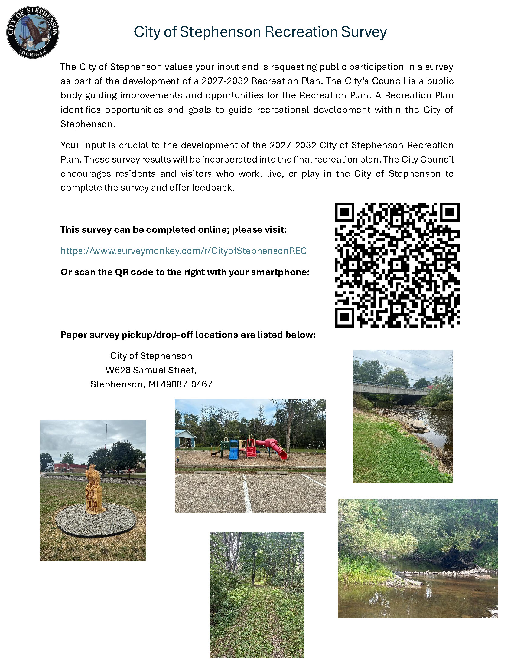 City of Stephenson Recreation Plan Survey - Final Flyers